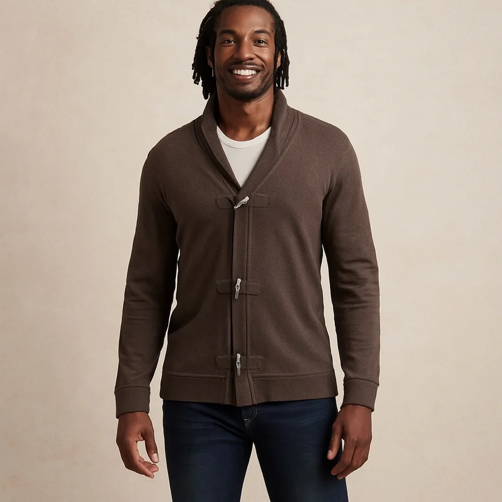Banana Republic Shawl Collar Brown Toggle Cardigan Size XXL